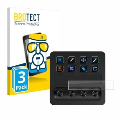 Abbildung von BROTECT Schutzglas für Elgato Stream Deck + (3 Stück) Schutzfolie Panzer Folie Glas [Extrem Kratzfest 9H, Anti Fingerprint, Ultra Transparent]