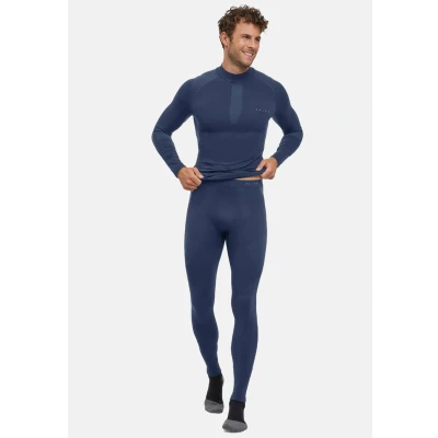 Abbildung von FALKE Herren Baselayer Hose Warm Long M TI Funktionsmaterial schnelltrocknend 1 Stück, Blau (Space Blue 6116) neu umweltfreundlich, XXL