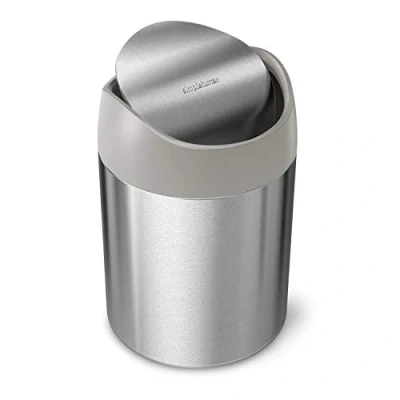 Abbildung von Simplehuman Miniabfalleimer, Edelstahl, Silber, 1,5L