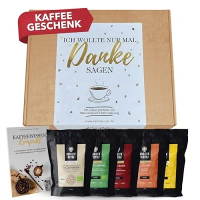 Abbildung von Kaffee Danke Geschenkset (5 x 100g) Geschenkidee Kaffeebohnen Geschenk Probierset Ich wollte nur mal sagen gemahlen