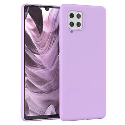 Abbildung von EAZY Case Silikonhülle für Samsung Galaxy A42 5G Hülle Silikon Lila weich stoßfeste Handyhülle Schutzhülle mit Kameraschutz Dünn Premium Schutz Cover TPU Phone Bumper in Violett
