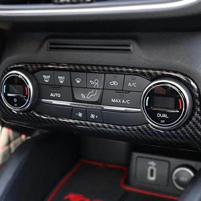 Abbildung von für Focus MK4 2019 2021 Stufenheck/Turnier Kohlefaserfarbe Interieur Mittelkonsole A/C Taste Dekor 1 Stück ABS Kunststoff