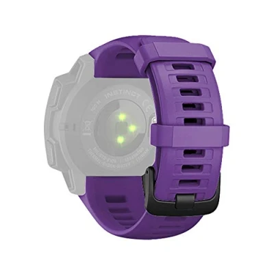 Abbildung von Armband Kompatibel mit Garmin Instinct Sport Silikon Uhrenarmband Replacement Wechselarmband Ersatzarmband für Instinct/Instinct 2 Smartwatch (Lila, One Size)