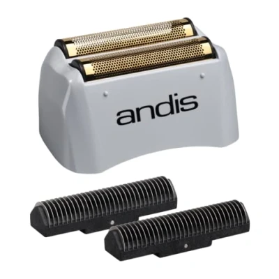 Abbildung von Andis 17155, Pro Shaver Ersatzfolie und Cutter kompatibel mit Modellen, superweiche Gold Titan für enge Schnitte, glatte Rasur, keine Stöße oder Irritationen, Zero Finish Schwarz
