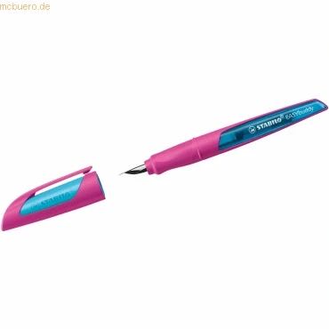 Abbildung von Schulfüller mit Linkshänder Feder L STABILO EASYbuddy FRESH in pink/hellblau blau (löschbar) inkl. Patrone