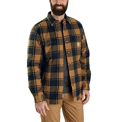 Abbildung von carhartt Flanell Sherpa gefüttertes Hemd für Männer Jac, Brown, XL