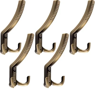 Abbildung von SO TECH® Garderobenhaken Kleiderhaken JASMIN BA 32 mm, Zinkdruckguss, Bohrlochabstand mm (5 St), groß (H x B T: 143 76 67 mm), Brüniert