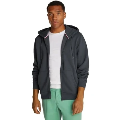 Abbildung von Tommy Jeans FLAG ZIP THRU Sweatjacke, Herren, Größe: 44, New charcoal