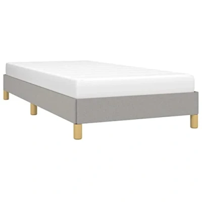 Abbildung von vidaXL Polsterbett Bett Einzelbett Bettgestell Bettrahmen Lattenrost Stoffbett Schlafzimmerbett Schlafzimmermöbel Hellgrau 90x200cm Stoff