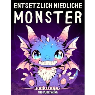 Abbildung von Schrecklich Niedliche Monster: Entspannen und Stressabbau mit gruseligen süßen Fantasiewesen: Das Malbuch für Erwachsene Jugendliche