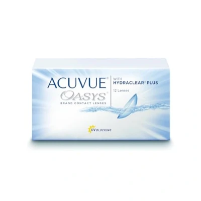 Abbildung von ACUVUE OASYS 2 Wochen Kontaktlinsen für Tag und Nacht mit 0.50 dpt BC 8.4 UV Schutz, Austrocknungsschutz extrem Komfortables Tragegefühl 12 Linsen