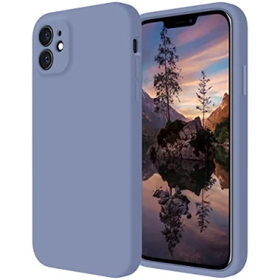 Abbildung von Cordking Entworfen für iPhone 11 Hülle, Silikon [Gerade Kanten] &amp; [Kameraschutz] Verbesserte Handyhülle mit weichem, kratzfestem Mikrofaserfutter, 6,1 Zoll, Lavendelgrau