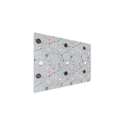 Abbildung von ALLboards Metallische Magnettafel CARTOON STERNE KOSMOS 90x60cm MetalBoards Memoboard für jede Art von Magneten Magnetpinnwand zum Beschriften + 4 Marker, 10 Magnete und Schwamm im Lieferumfang