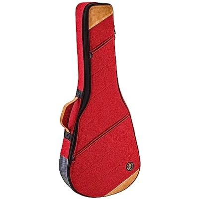 Abbildung von Ortega Guitars gepolstertes Soft Case für 3/4 Akustikgitarren Leinen, Baumwolle, Veloursleder rot, bordeaux wine (OSOCACL34 BX)