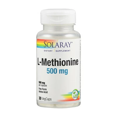 Abbildung von L Methionin 500mg Solaray, 30 Kapseln, Secom