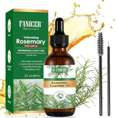 Abbildung von 60ML Rosmarinöl Haare, Rosemary Oil for Hair, für Haare und Kopfhaut, Rosmarin Minzöl Trockenes Beschädigtes Haar, Kopfhaut Haarstärkungsöl Gesundes Haarwachstum