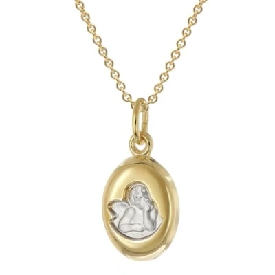 Abbildung von trendor 28586 Mädchen Engel Anhänger Gold 333/8K Mit Vergoldeter Silberkette