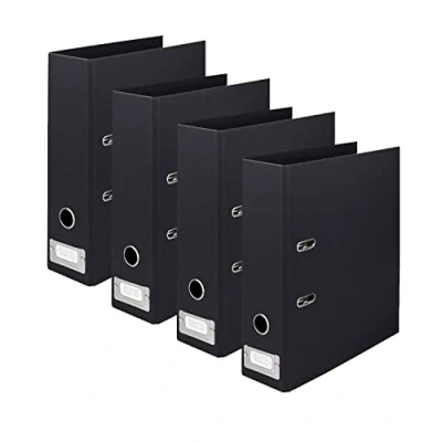 Abbildung von Rössler Papier 1317452708 4 S.O.H.O Ordner DIN A4, Stück, mit Hebelmechanik und Einsteckschild, Rückenbreite 80 mm, Schwarz, 285 x 85 320 mm