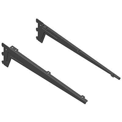 Abbildung von Element System Winkelträger Regalträger 1 reihig, 2 Stück, 5 Abmessungen, 3 farben, Länge 48 cm für Holzböden, Wandschiene, schwarz, 18133 00055
