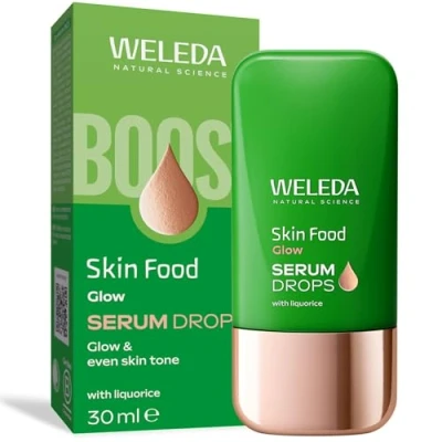Abbildung von Weleda Bio Skin Food Glow Serum Drops Naturkosmetik Booster für strahlenden Teint &amp; gegen Pigmentflecken (vegan, 30ml)