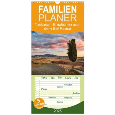 Abbildung von Familienplaner 2025 Toskana Emotionen aus dem Bel Paese mit 5 Spalten (Wandkalender, 21 cm x 45 cm), CALVENDO
