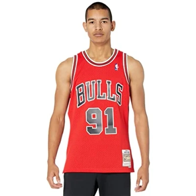 Abbildung von Mitchell &amp; Ness Chicago Bulls Dennis Rodman Swingman Nbatrikot, Herren, Größe: XXL, Scarlet