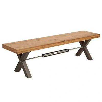 Abbildung von Riess Ambiente Massive Sitzbank Thor 180cm Wild Eiche geölt im Industrial Design Bank Holzbank