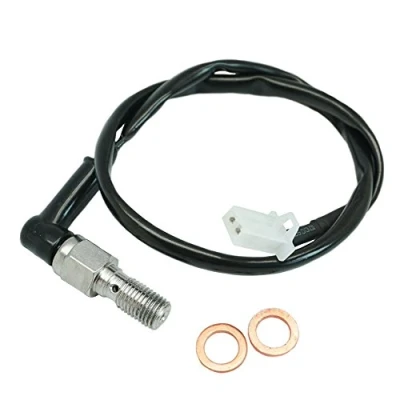 Abbildung von Motorrad Universal M10 x 1,00mm Vorne Hinten Hydraulische Bremse Bremssättel Zylinderpumpe Bremslichtschalter Stoplichtschalter mit Hohlschraube Für Roller Moped Dirt Pit Bike ATV Yamaha Kawasaki