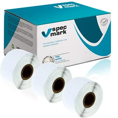 Abbildung von specmark 3 Etiketten Rollen kompatibel mit DYMO 99012 36mm x 89mm S0722400 260 Stück zu allen Etikettendruckern LabelWriter 450 4XL Seiko SLP