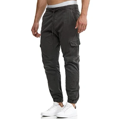 Abbildung von Indicode Herren Levy Cargohose aus Baumwolle mit 6 Taschen Cargo Chino Hose Männer Raven XL
