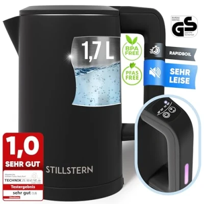 Abbildung von Stillstern Wasserkocher 1,7L, Schnelles Aufkochen, mit Temperatureinstellung, 1.7 l, 2200 W, 2200W, 12 Std. Warmhaltefunktion, Leise