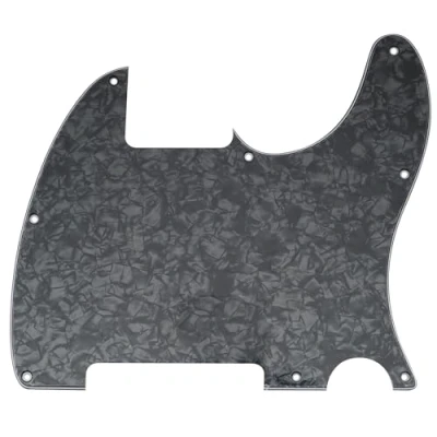 Abbildung von Musiclily 8 Löcher Schlagbrett Pickguard für Fender USA/Mexican Telecaster Esquire E Gitarre,4 lagig Black Pearl