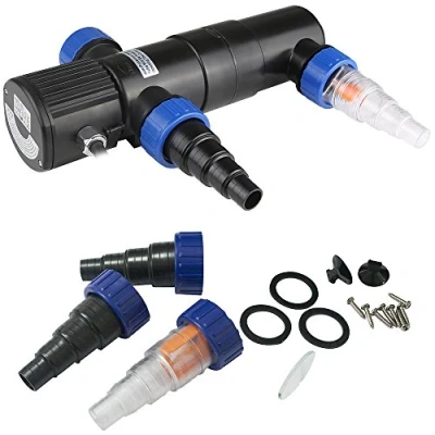 Abbildung von monzana Teichfilter, Teichklärer 11 Watt 5m Kabel 3 Anschlussadapter Gartenteich Aquarium