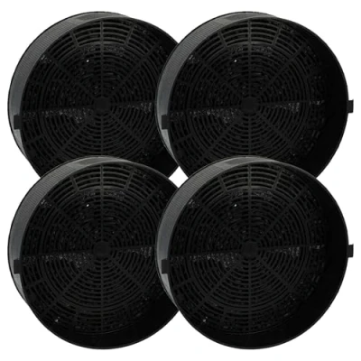 Abbildung von vhbw 4x Aktivkohlefilter kompatibel mit turboair 421113, 421117, CB42A1, GZD1125, C593N, AE901E Dunstabzugshaube 16 cm
