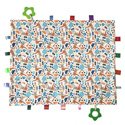 Abbildung von G Tree Big Size Tag Decke für Babys Super Soft Taggy Sicherheit Decke, Schöne Baby shwer Geschenk (blau)