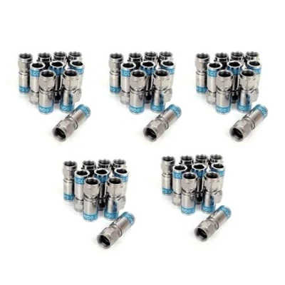 Abbildung von Cabelcon 50 x F 56 CX3 7.0 QM Quick Mount Stecker für RG6 (7 mm) Kabel, WASSERDICHT!