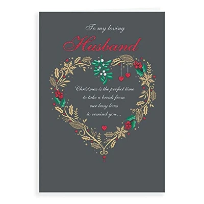 Abbildung von Klassische Weihnachtskarte für Ehemann, 22,9 x 15,2 cm