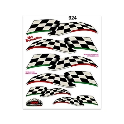 Abbildung von 4R Quattroerre.it 924 Sticker Aufkleber Italien Zielflagge, 20 x 24 cm