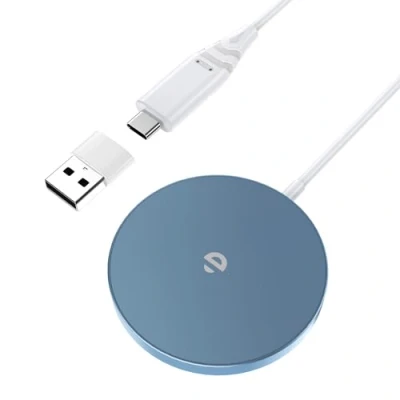 Abbildung von Mag Safe Ladegerät für iPhone, Magnetisches Kabelloses Laden Schneller als das Original Induktive Ladestation iPhone 12/13/14/15 Serien und AirPods Wireless Charger Pad (Blau)