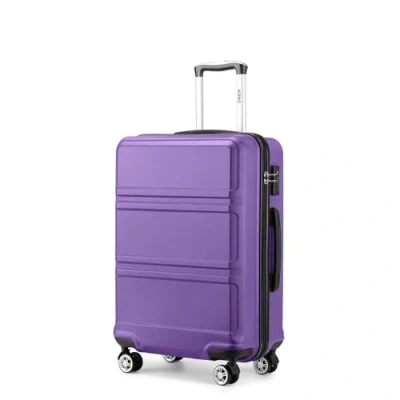 Abbildung von Kono Koffer Trolley Hartschale Handgepäck Zwillingsrollen Leichtgewicht ABS Kabinentrolley Reisekoffer Zahlenschloss 55cm (violett)