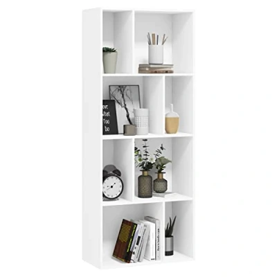 Abbildung von Woltu Bücherregal, 1 tlg., Schrank mit 8 offenen Fächern, Standregal Weiß