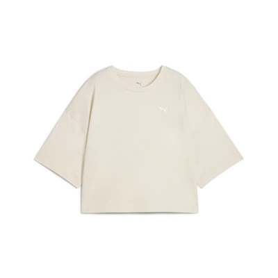 Abbildung von Puma WARDROBE ESS Kurzes Oversized T Shirt Damen Mit Plain Alpine Snow Größe: XL