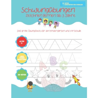 Abbildung von Schwungübungen: Das Übungshfeft für den Kindergarten und Vorschule: Zeichnen lernen Förderung der Konzentration Feinmotorik. Inklusive Bonusseiten zum ausmalen