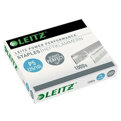 Abbildung von Leitz Power Performance Heavy Duty Heftklammern P5 (25/10), Verzinkt, 20 x Box mit je 1000 Heftklammern, 55740000