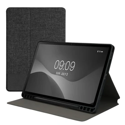 Abbildung von kwmobile Schutzhülle kompatibel mit Samsung Galaxy Tab S9 Hülle Slim Tablet Cover Case Ständer Anthrazit Schwarz