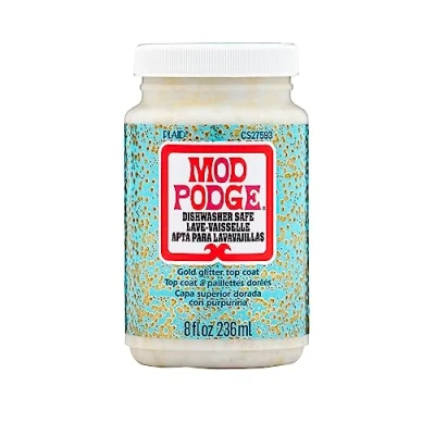 Abbildung von Mod Podge Dishwasher safe Gold Glitter Top Coat 8 fl oz (CS27593)
