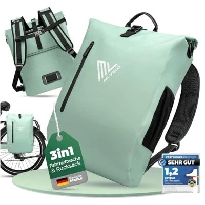 Abbildung von MIVELO Fahrradtasche 3in1 Gepäckträgertasche, Rucksack für Fahrrad Gepäckträger wasserdicht
