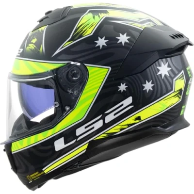Abbildung von LS2, Integraler Motorradhelm STREAM II GALDAM Matt Black H V Yellow, XS