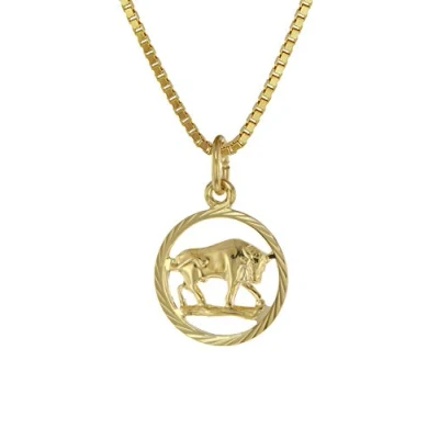 Abbildung von trendor Kette mit Anhänger Sternzeichen Stier 333 Gold + goldplattierte