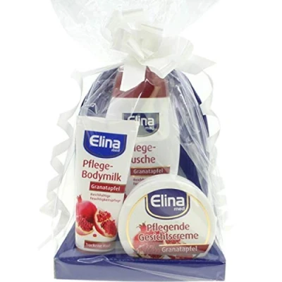 Abbildung von Elina med Granatapfel Geschenkpackung Pflege Dusche 250ml, Gesichts Pflegecreme 75ml und Pflegende Handcreme
